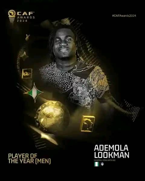 Ademola Lookman of Nigeria is African Football Player of the Year 2024! …Chimaka Nnadozie Retains Best Goalkeeper Award.